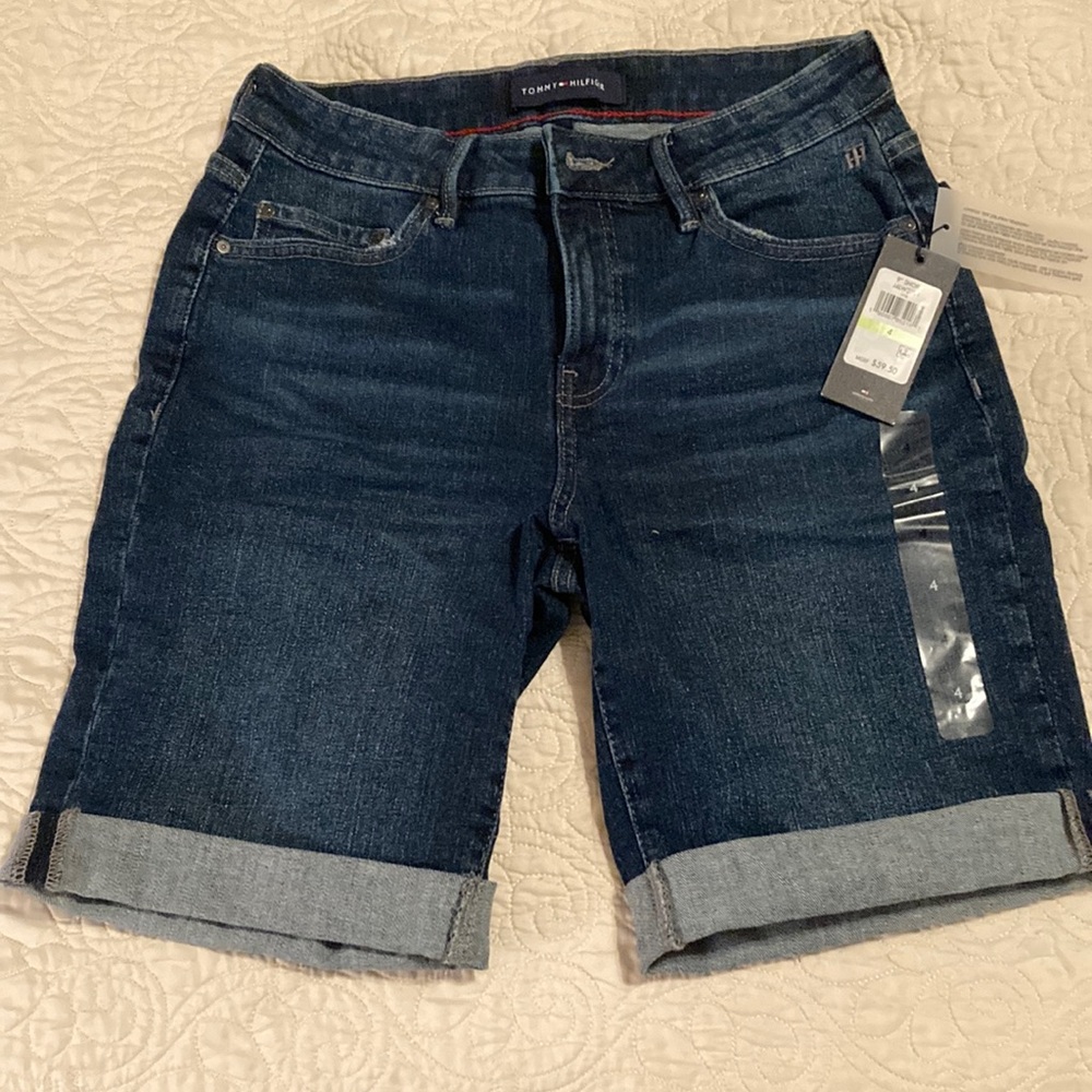 Tommy Hilfiger Dark Blue Denim Jean Shorts NWT